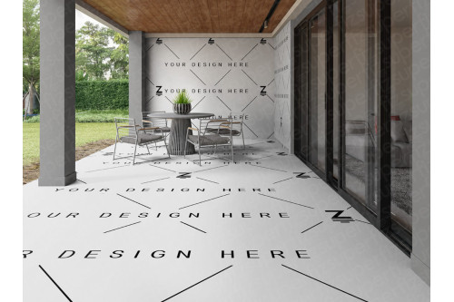 Mockups de área externa para troca de azulejos