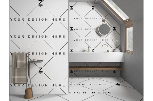 Mockups de banheiros para troca de azulejos