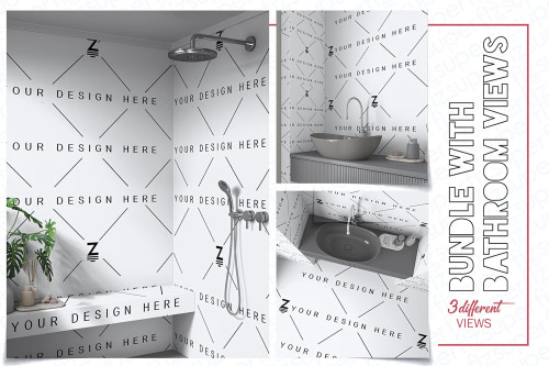 Mockups de banheiros para troca de azulejos