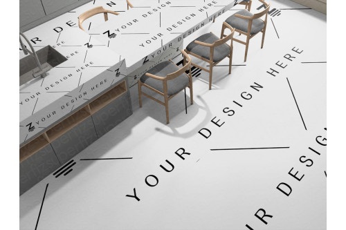 Customizable dining room scene with smart object floor and countertop