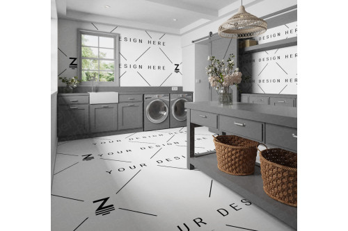 Mockups de lavanderia para troca de azulejos