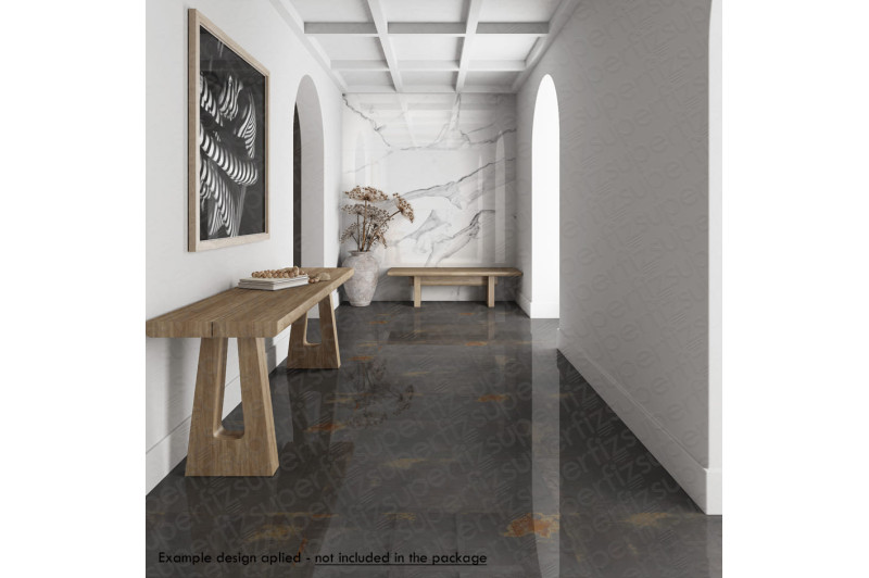 Maqueta de vestíbulo de entrada moderno con patrones de piso y pared personalizables para presentaciones realistas