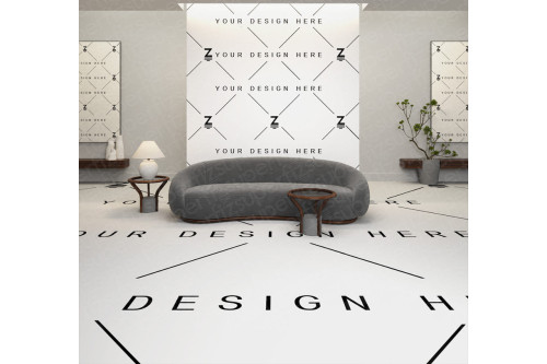 living mockup to place floor