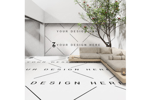 outdoor scene with editable floor