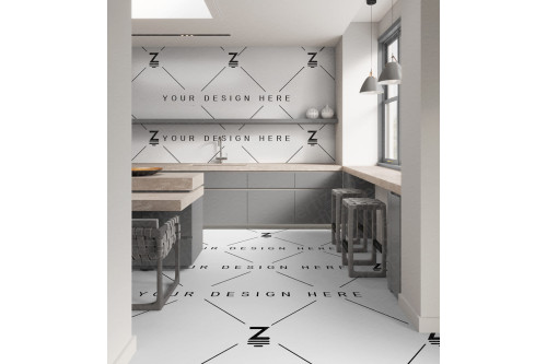 Customize the floor and wall of this kitchen in Photoshop with smart objects