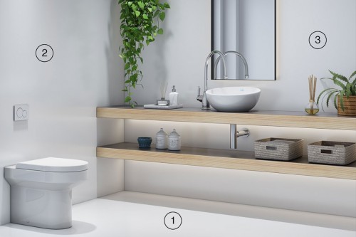 Bathroom Mockup Floor Wall