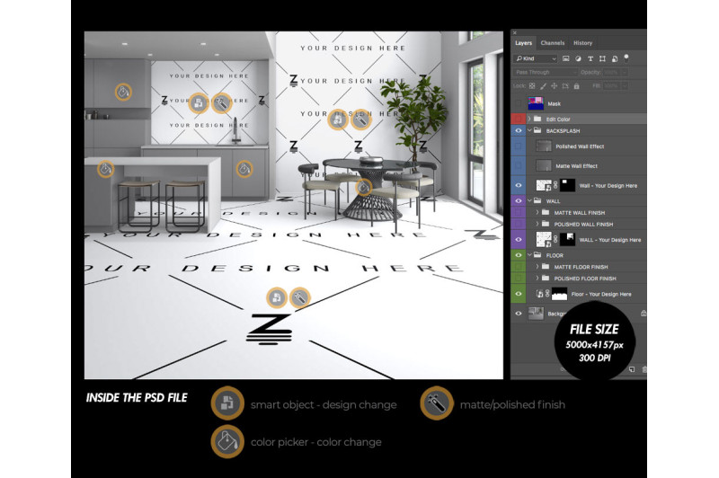 editable floor and wall Ideal for digital marketing