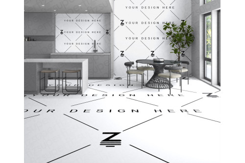 Mockup de Interior Editável | Personalize Paredes e Pisos | Arquivo PSD de Alta Qualidade