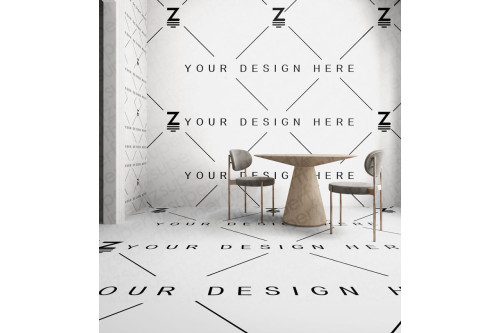 Mockup profissional de sala de jantar para designs de superfície – SM273