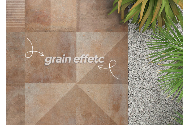 Complete floor tile mockup with grain effect
