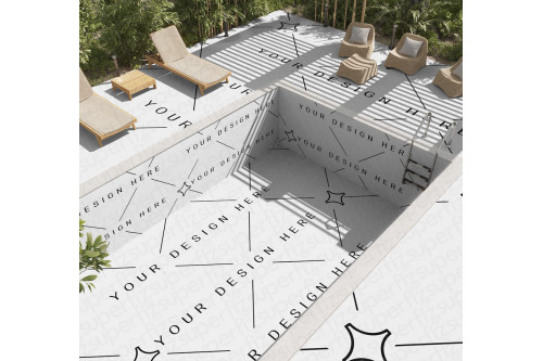 Pool top view - PSD mockup ideal for showing patterns
