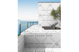 Terraço de luxo com vista para o mar - Mockup PSD para revestimentos premium Terraço de luxo com vista para o mar - Mockup PSD para revestimentos premium