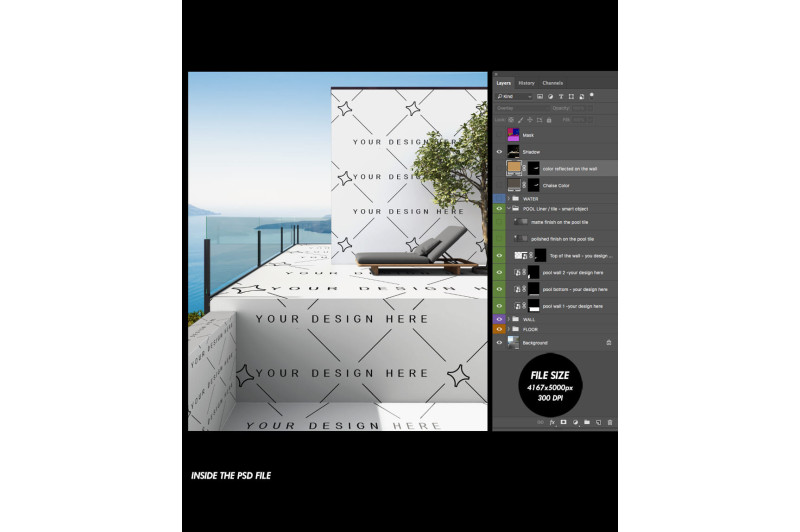 Organized PSD file with editable smart objects