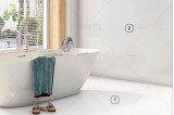 Mockup de Baño para cambiar la superficie del suelo y pared Mockup de Baño para cambiar la superficie del suelo y pared