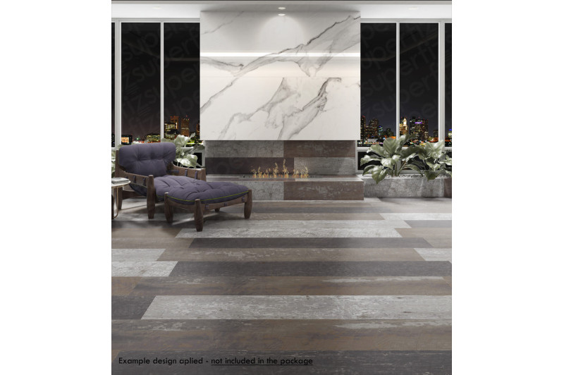 Interior mockup with fireplace and realistic tile rendering