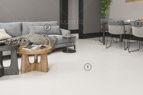 mockup de salón suelo blanco