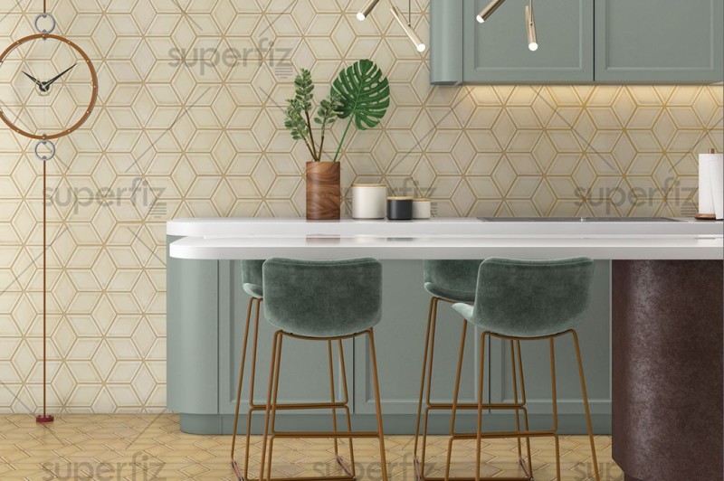 Kitchen Mockup to change the floor and wall surface