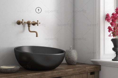 bathroom mockup wall