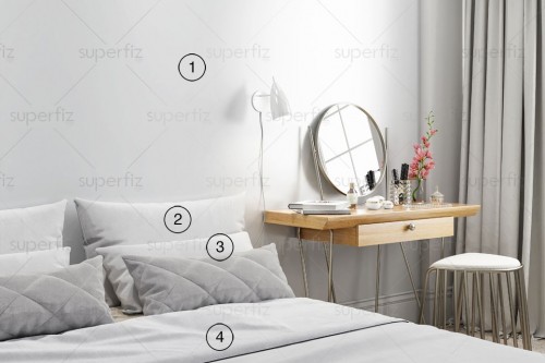 mockup de pared de dormitorio