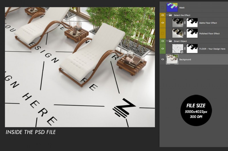 Mockup de Espacio Comercial para cambiar la superficie del suelo