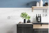 mockup de cocina pared blanca