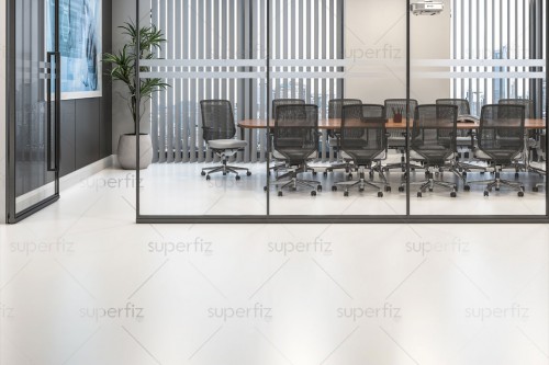 mockup de oficina suelo blanco