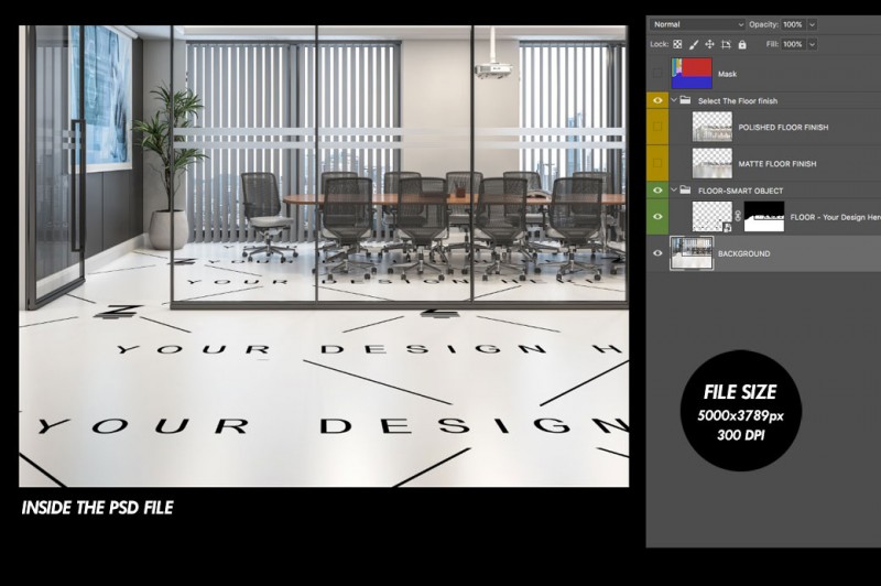 Mockup de Espacio Comercial para cambiar la superficie del suelo