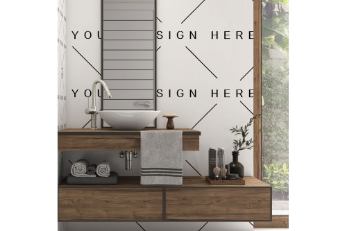bathroom mockup wall